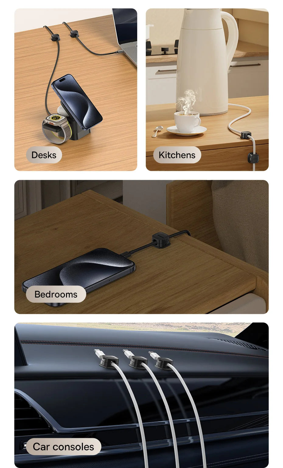 CableNest™ – Magnetic Desk Cable Organizer