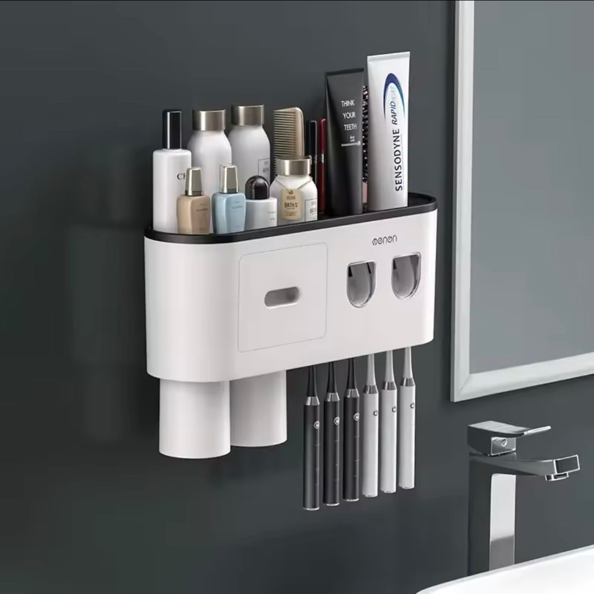 CleanStation™ Magnetic Toothbrush & Toothpaste Holder